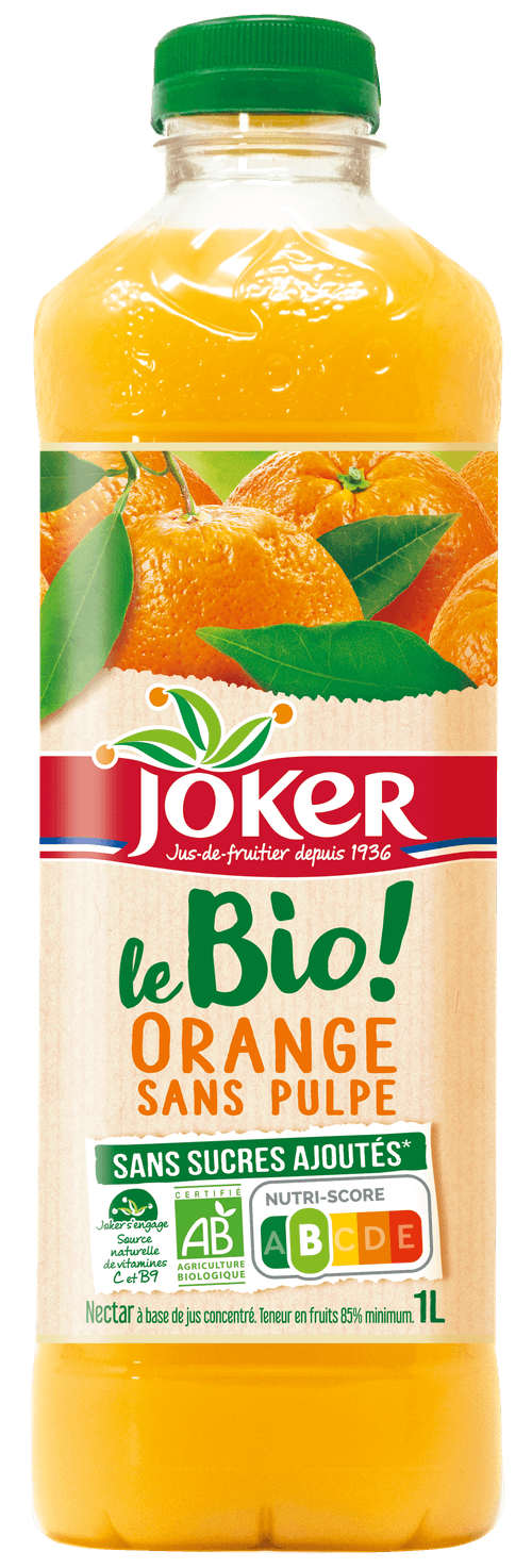 Le Bio! Orange Sans Pulpe 1L - NEW PACK - Sans picto Recyclé